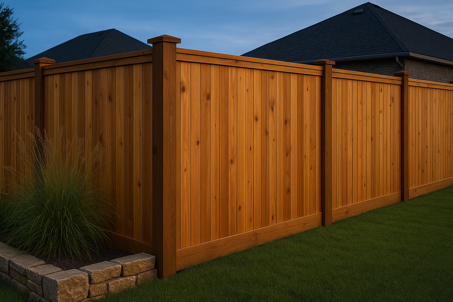 cedar installation fence installation in baytown, TX — photorealistic hero image