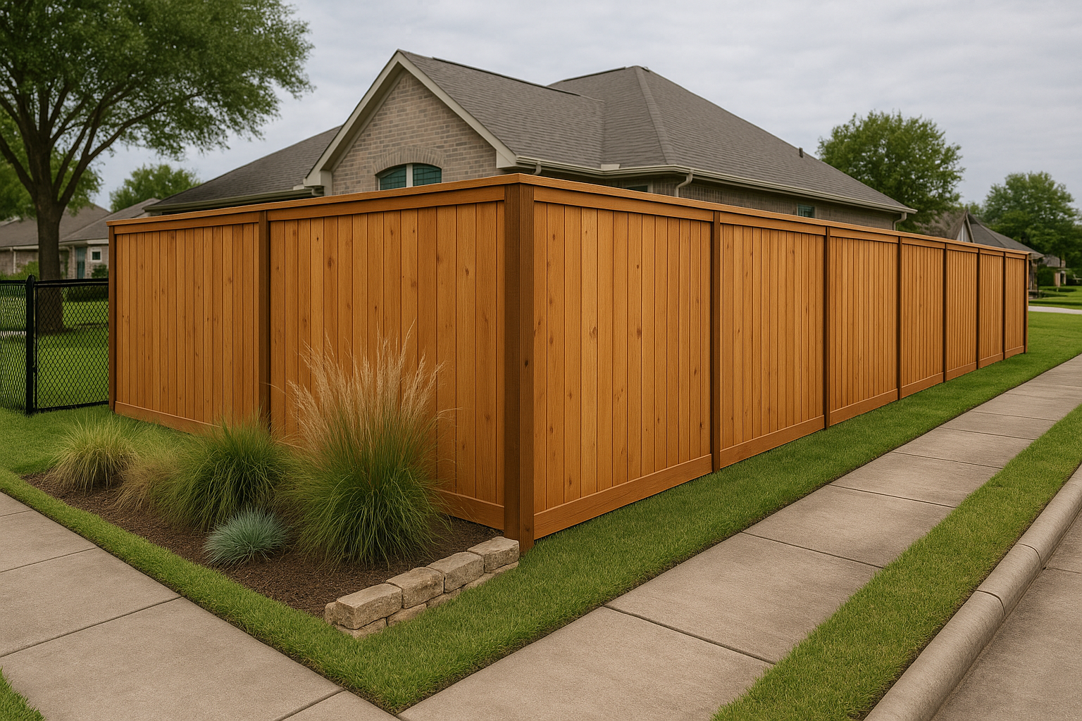 Cedar Companies Fence Installation in Pasadena, TX — photorealistic hero image