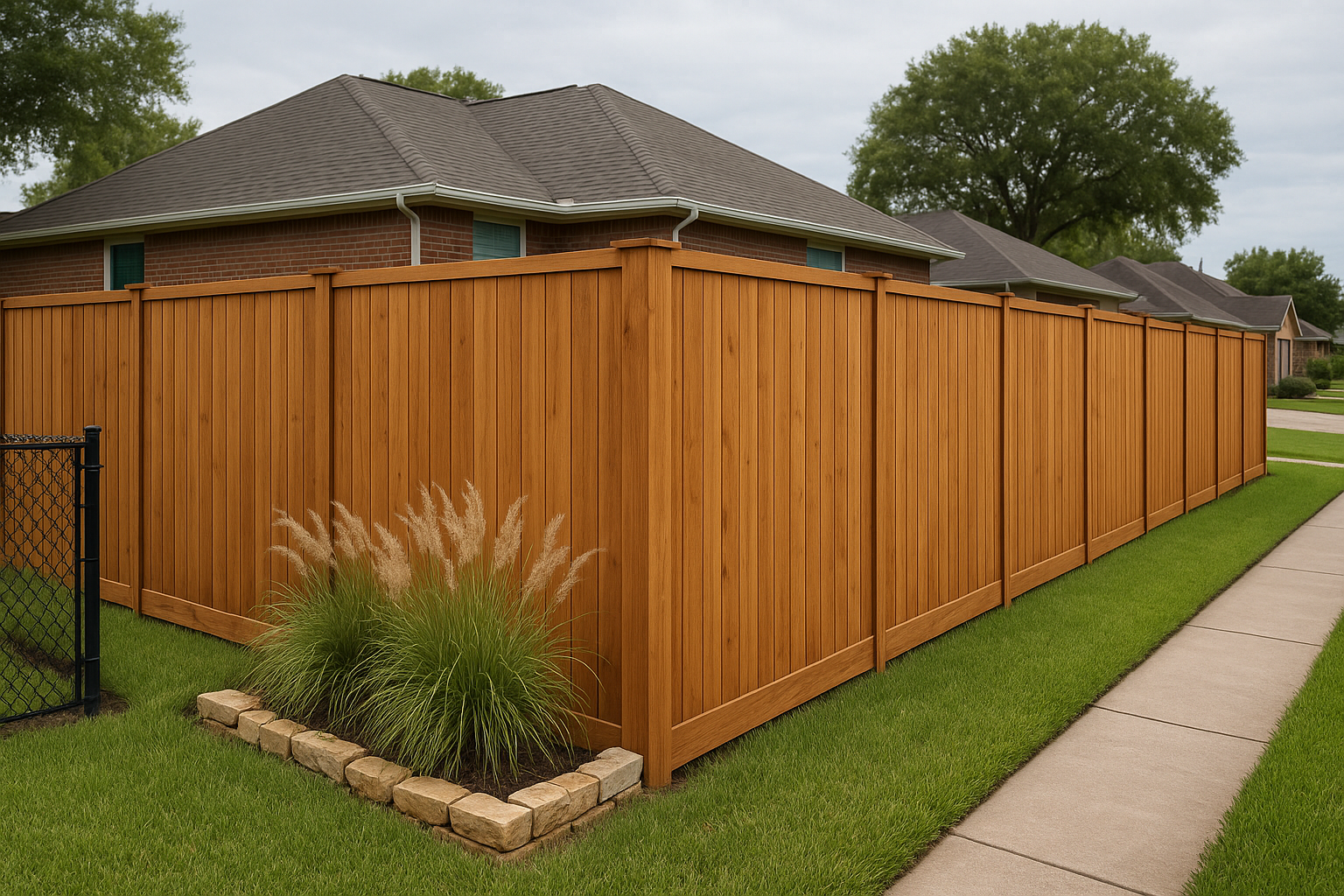 Wood Replacement Fence Installation in Pasadena, TX — photorealistic hero image