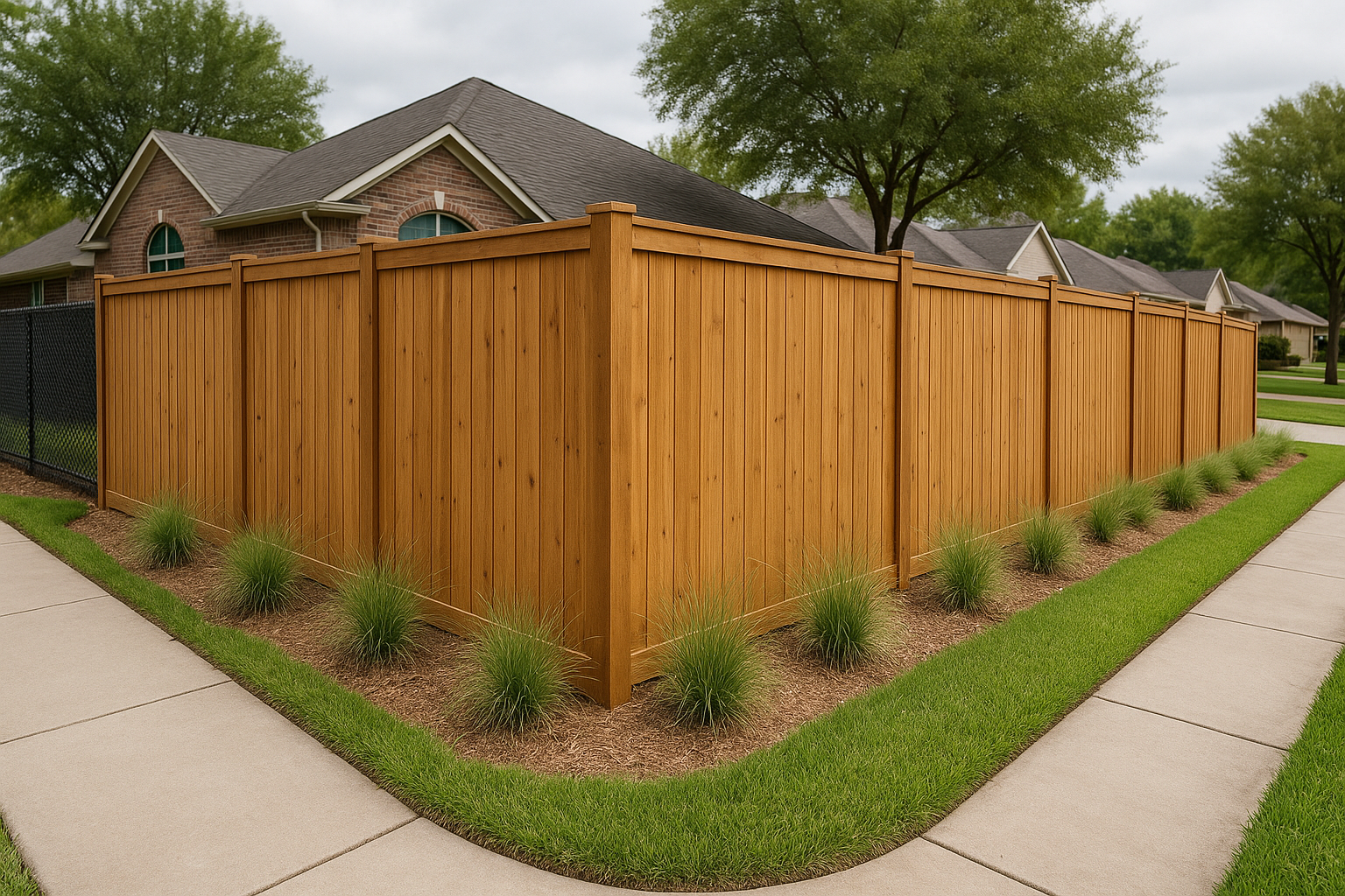 Wood Companies Fence Installation in Pasadena, TX — photorealistic hero image