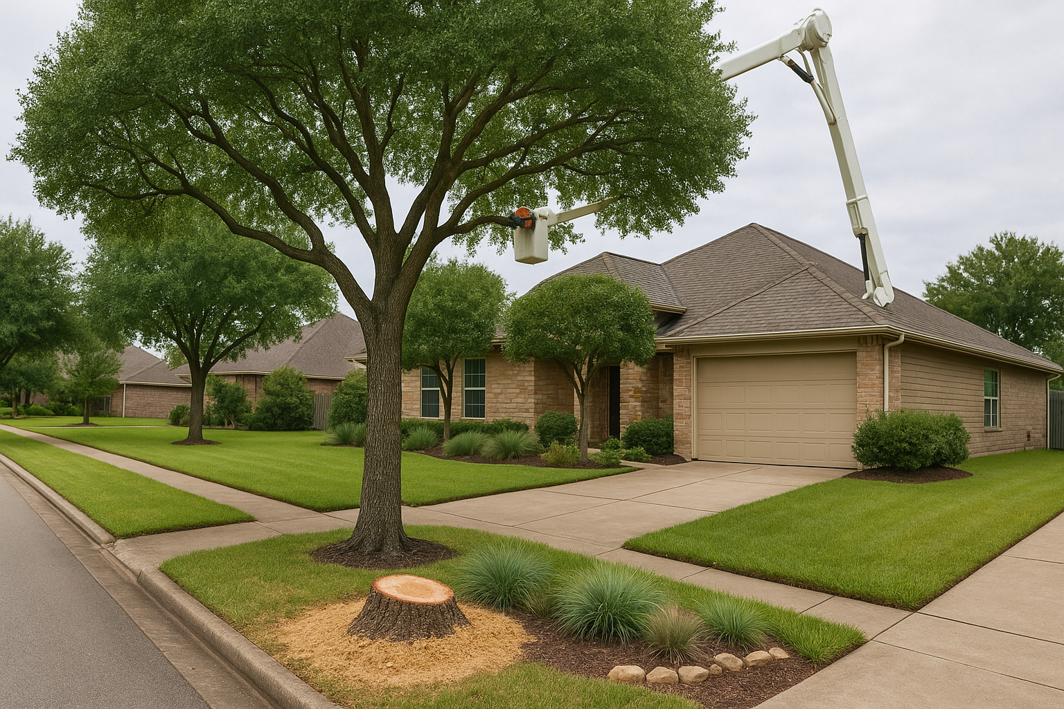 Trimming Tree Service in Baytown, TX — photorealistic hero image
