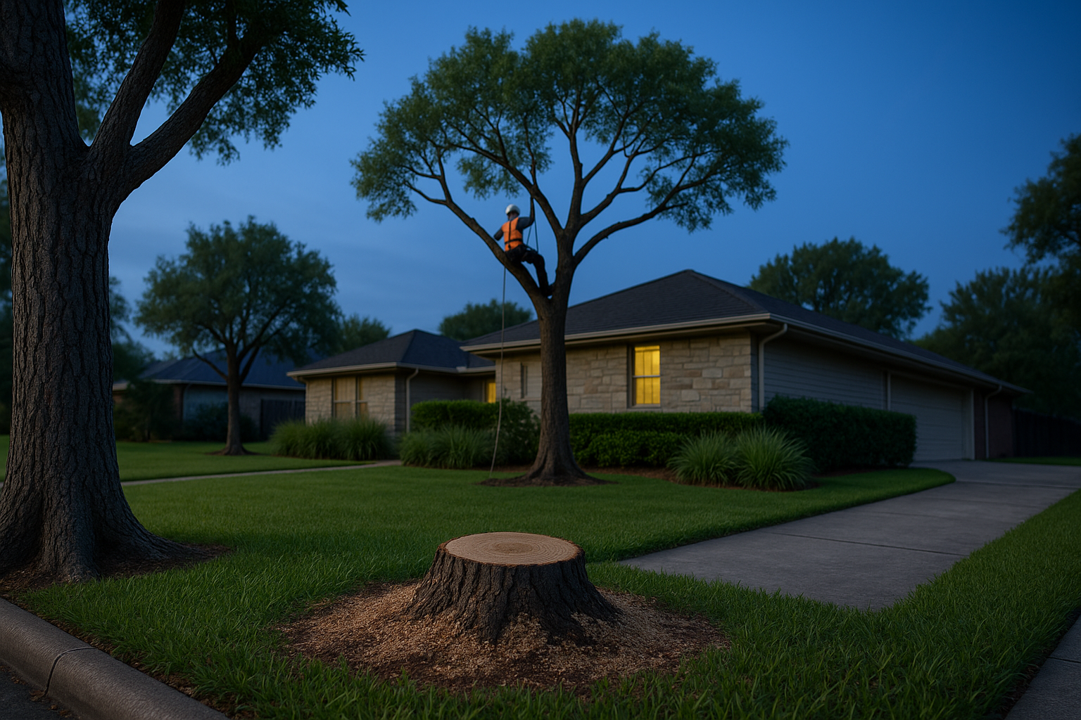 Hazard Village Grove Tree Service in Pasadena, TX — photorealistic hero image