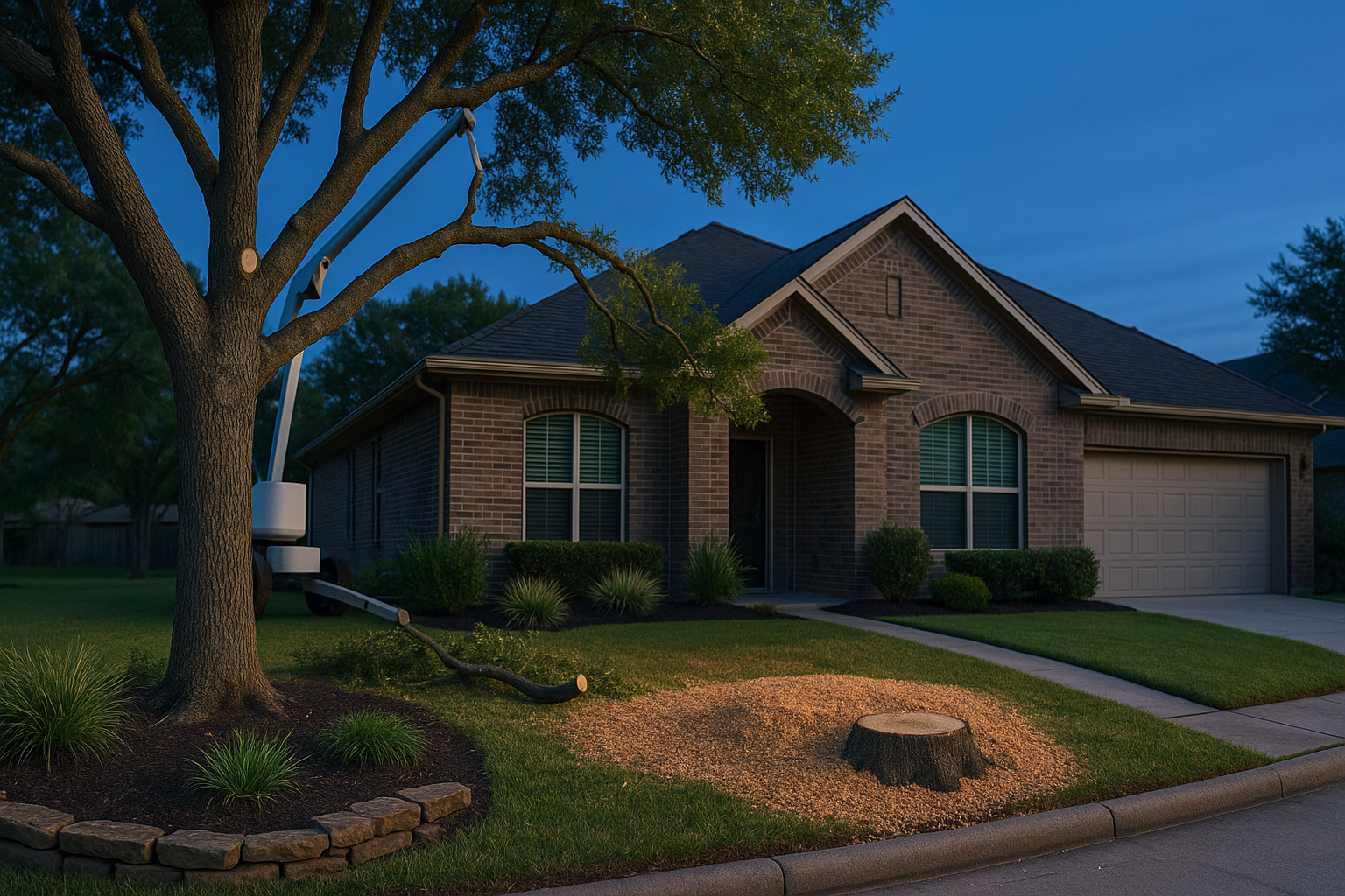 Storm Damage Burke Crenshaw Tree Service in Pasadena, TX — photorealistic hero image